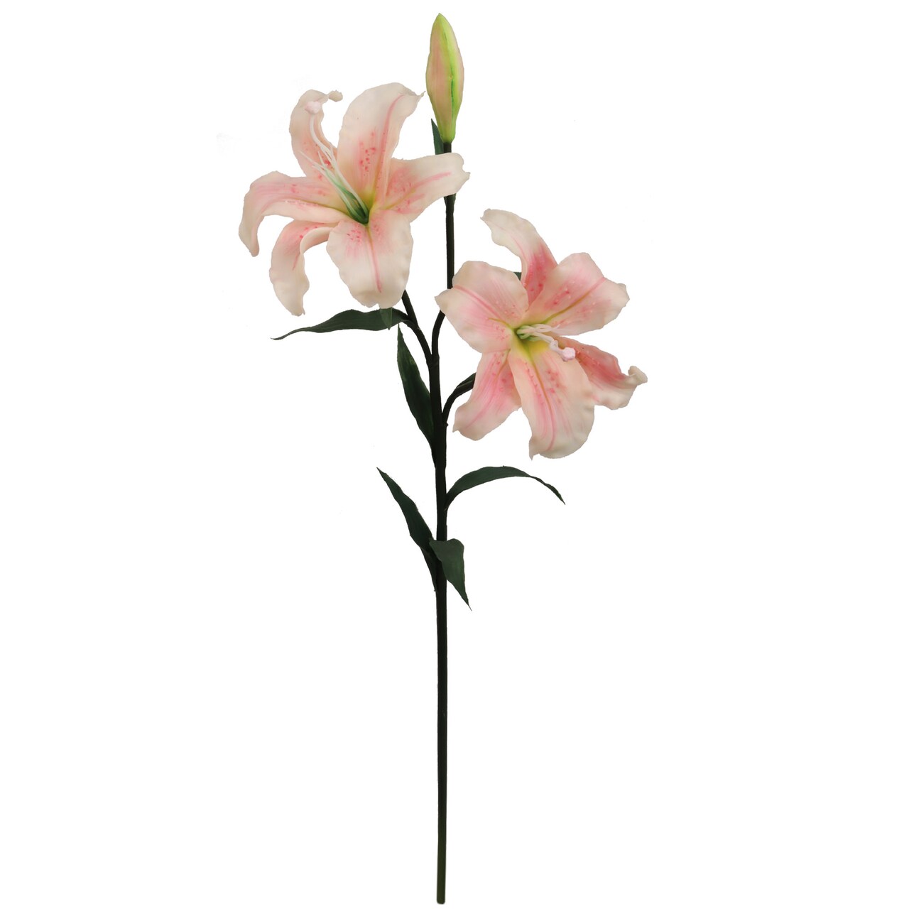 12-Pack Pink & White Tiger Lily Stems with 2 Silk Flowers - Lifelike Floral Accents for Home Décor & Arrangements - Elegant Touch, Floral Home by Artificial Flowers